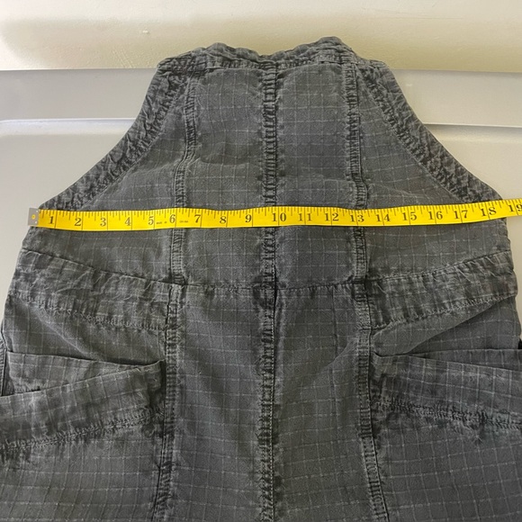 Free People Women’s Savannah Overalls Jumpsuit Wide Leg Flare Black Textured M - Picture 12 of 15